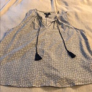 Gap blue and white lightweight tank with tassels